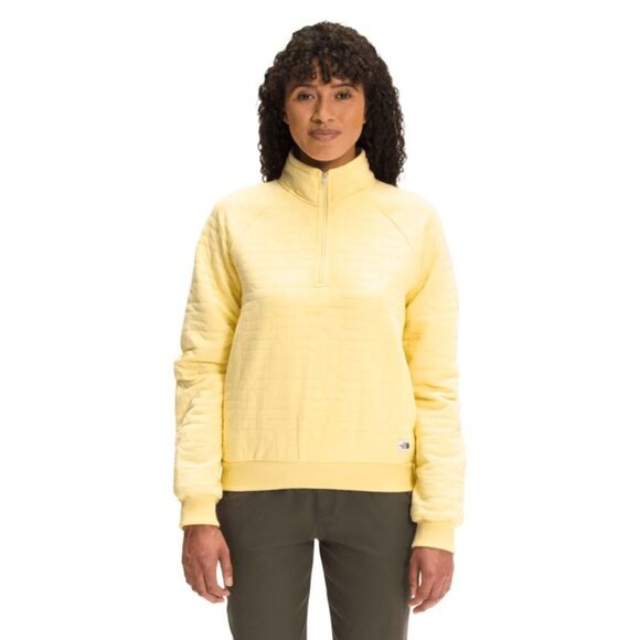 The North Face Women's Longs Peak Quilted ½ Zip Sweatshirt in Yellow Size XL - Picture 1 of 12